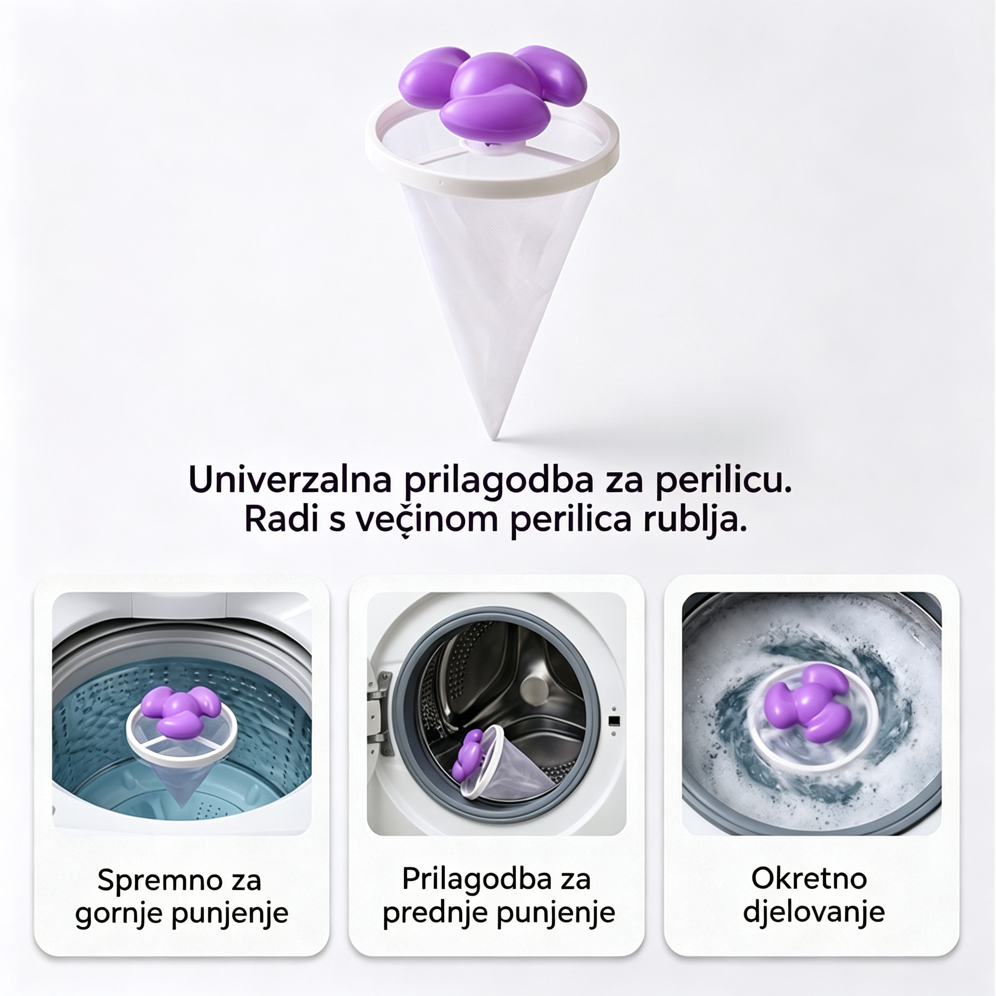 🌀6 komada ✨ Plutajući filter za perilicu rublja – Hvata vlakna, kosu i dlaku kućnih ljubimaca u svakom pranju 🧺