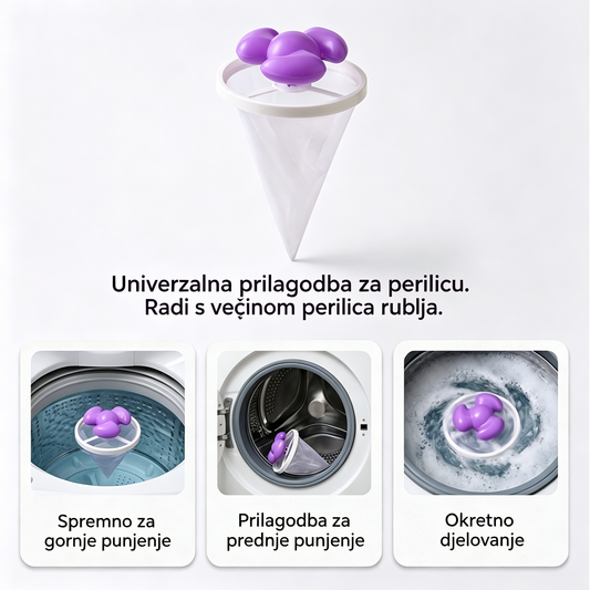 🌀6 komada ✨ Plutajući filter za perilicu rublja – Hvata vlakna, kosu i dlaku kućnih ljubimaca u svakom pranju 🧺