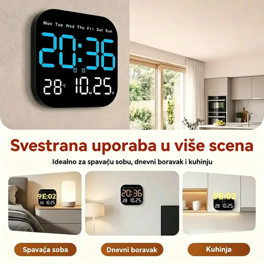 🛏️ Digitalni sat za dom i ured - nježno buđenje, recite zbogom dosadnim budilicama! Podesiva svjetlina, tihi rad noću. Također prikazuje temperaturu. Pouzdan pratitelj za vaš svakodnevni život. 🌙