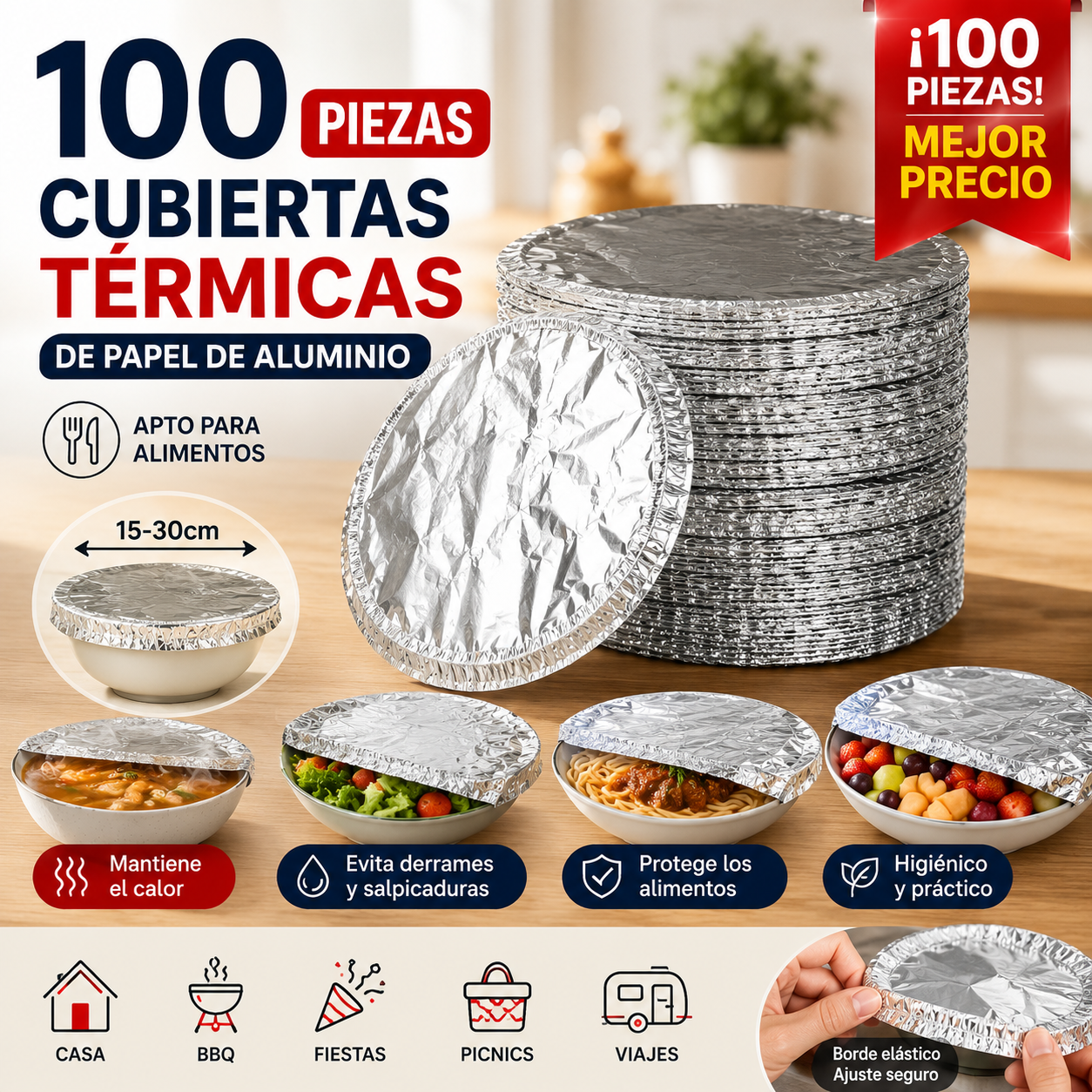 💥💥【100 kusov】24 eur⏰ Izolačný kryt z hliníkovej fólie