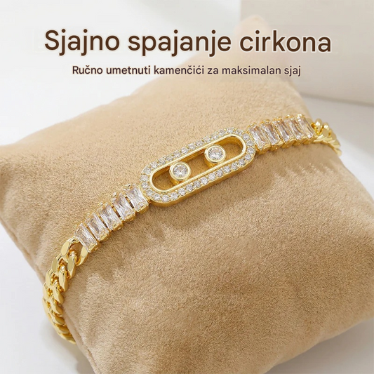 ✨ 50% popusta! 🔷 Ženska zlatna narukvica s cirkonima 💫