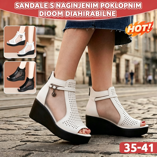 Sandale s kosim potpeticama i prozračnom mrežicom – maksimalna udobnost i dodatna visina