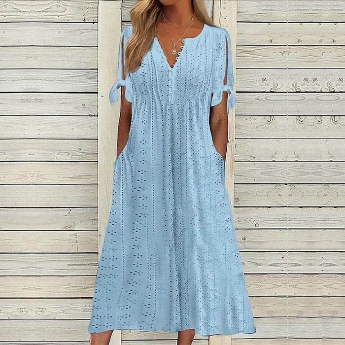 🏆【Najpredávanejšie】[S-5XL]👗Jednoduché a krásne jednofarebné šaty