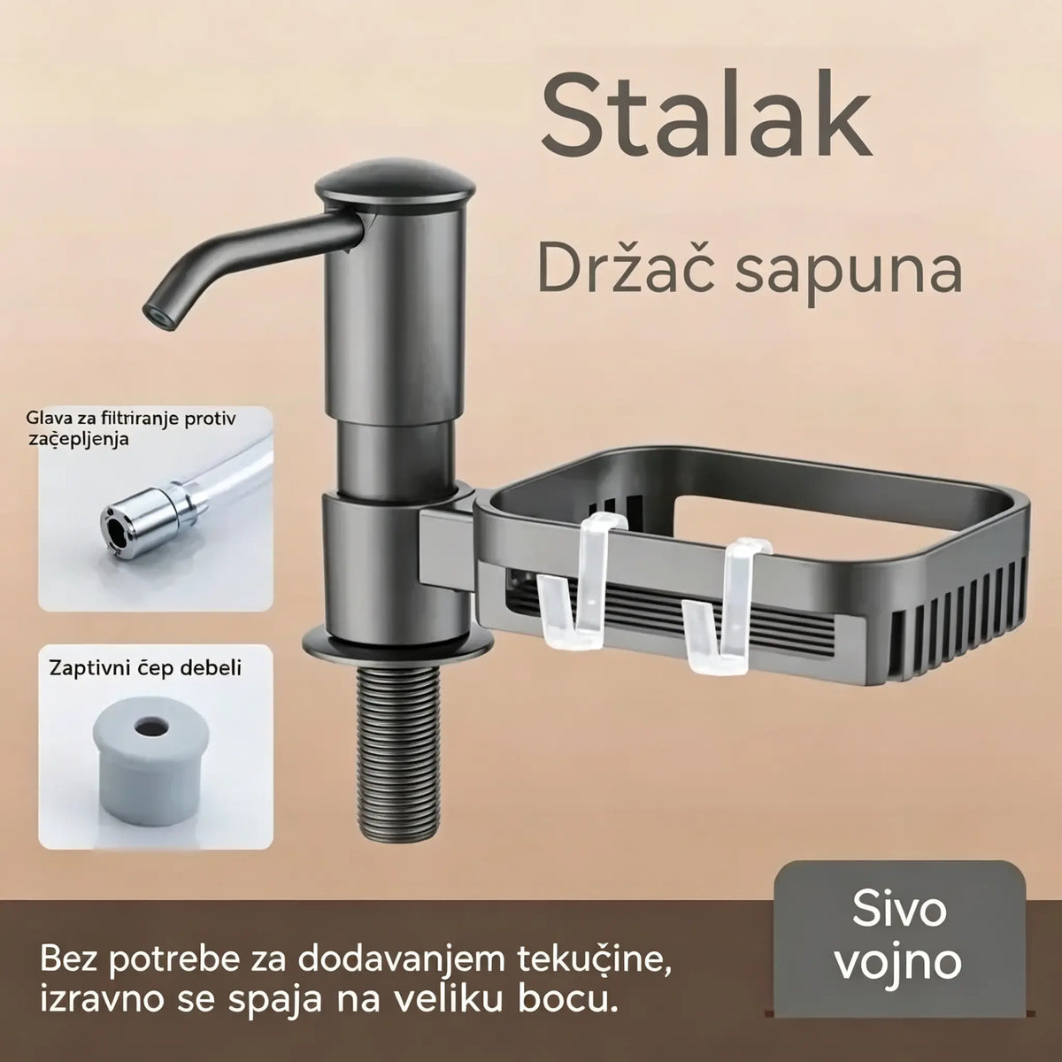 Komplet produžne cijevi dozatora sapuna za umivaonik u kupaonici