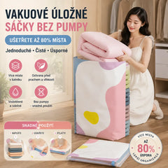🧳【5-dielna sada】💨 Veľké, stlačiteľné vákuové úložné vrecko: nevyžaduje pumpičku, je nepriepustné a ideálne na úsporu miesta v kufri a doma ✈️