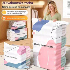 🧳【Set od 5 dijelova, 9600 kubičnih stopa】💨 Vakuumske vrećice za pohranu velikog kapaciteta koje se mogu stlačiti: Nije potrebna pumpa, nepropusne su, idealne za uštedu prostora u koferu i domu ✈️