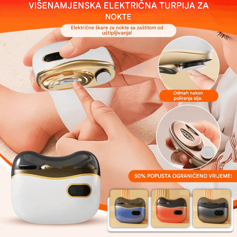 ✂️💅 Višenamjenska električna turpija za nokte, električne škarice za nokte s funkcijom protiv uštipnuća