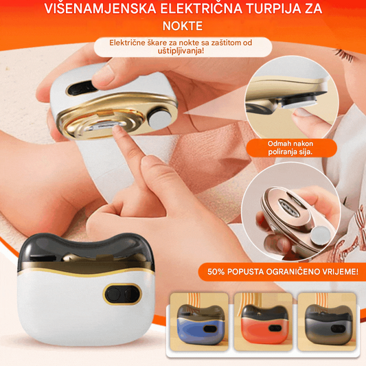 ✂️💅 Višenamjenska električna turpija za nokte, električne škarice za nokte s funkcijom protiv uštipnuća