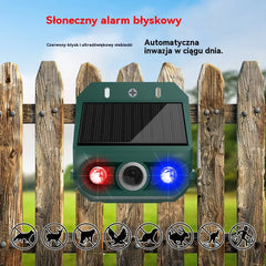 【🔥Oferta ograniczona czasowo🔥】🔥Odstraszacz ptaków ultradźwiękowy zasilany energią słoneczną do użytku na zewnątrz z migającym światłem podczerwonym, z czerwoną i niebieską diodą LED