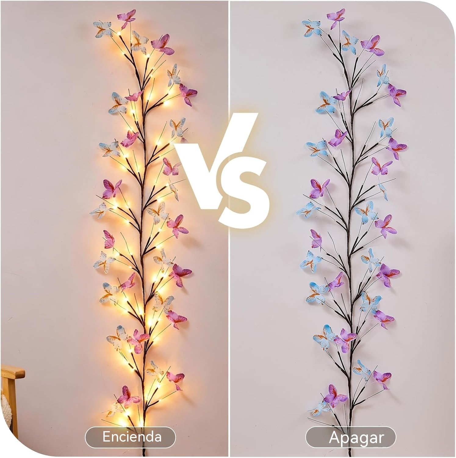 ✨ Flexibilné LED svetlá v tvare popínavej vetvy s motýľmi – vytvorte vo svojom domove čarovnú a útulnú atmosféru 🦋💡