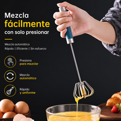 21€【 Conjunto de 2 piezas】Batidor de huevos semiautomático de acero inoxidable