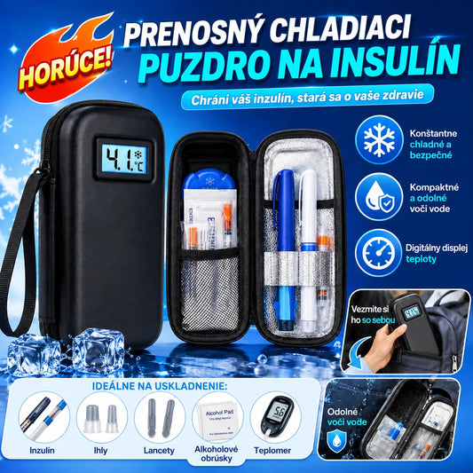🔥Cestovné chladiace puzdro na inzulín s displejom teploty
