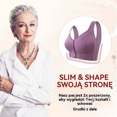 🔥Oferta ograniczona czasowo🔥（3 szt）💕🎁【45kg-155kg】Oversized oddychający biustonosz z miękkiej bawełny, zapinany z przodu na guziki