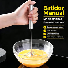 21€【 Conjunto de 2 piezas】Batidor de huevos semiautomático de acero inoxidable
