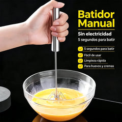 22€【 Conjunto de 2 piezas】Batidor de huevos semiautomático de acero inoxidable